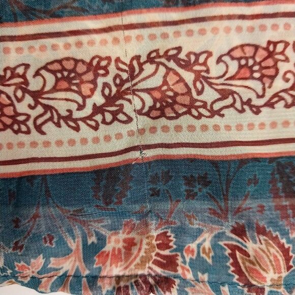 Wallflower Blue Floral Sheer Open Front Kimono Arm Holes Size Large - Picture 12 of 12